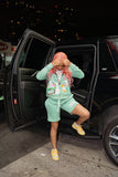 Mint Green " New Beginnings " Jacket & Shorts Set