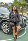 “ Black Classic “ Rhinestone Jacket & Shorts Set