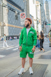 “ Green Classic V2 “ Rhinestone Jacket & Shorts Set