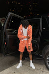 Peach " New Beginnings " Jacket & Shorts Set