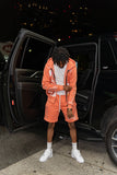 Peach " New Beginnings " Jacket & Shorts Set