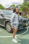 “ Wolf Grey Classic “ Rhinestone Jacket & Shorts Set
