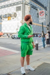 “ Green Classic V2 “ Rhinestone Jacket & Shorts Set