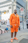“ Orange Classic V2 “ Rhinestone Jacket & Shorts Set