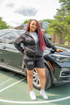 “ Black Classic “ Rhinestone Jacket & Shorts Set