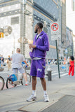 “ Purple Classic V2 “ Rhinestone Jacket & Shorts Set