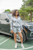 “ Wolf Grey Classic “ Rhinestone Jacket & Shorts Set